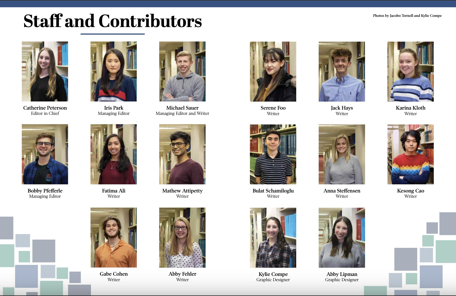 image of contributing writers for volume 10 of equilibrium