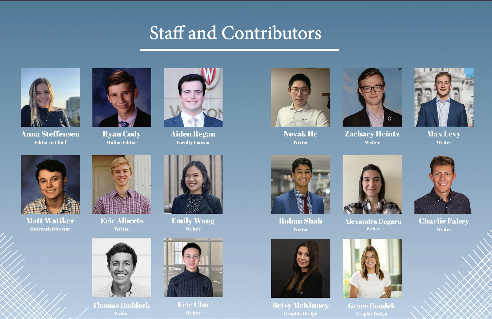 image of contributing writers for volume 12 of equilibrium