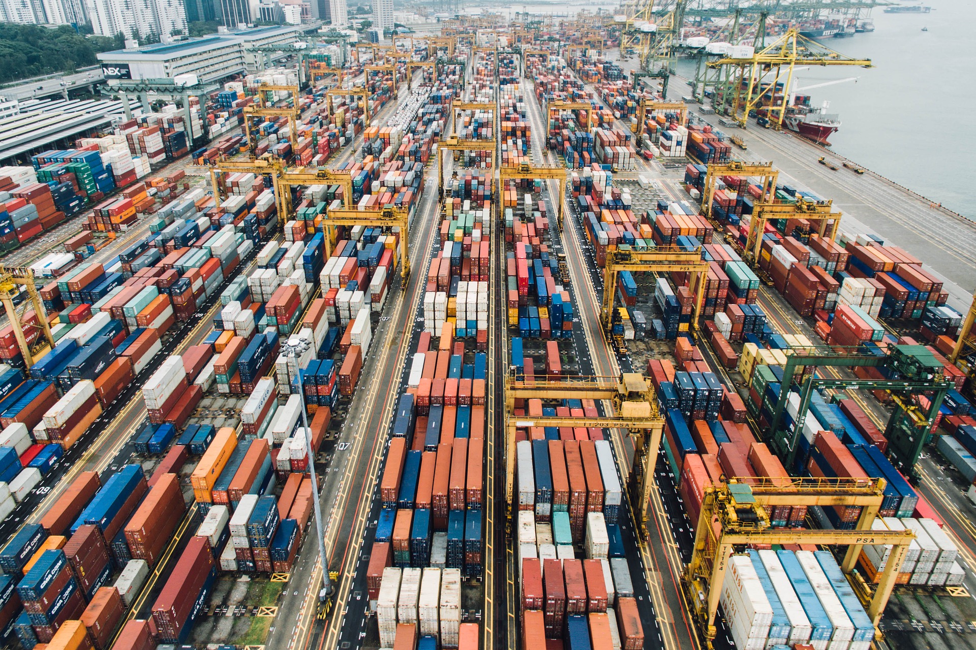 Shipping freighter are the primary means of transporting goods worldwide.